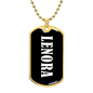 Lenora v03 - 18k Gold Finished Luxury Dog Tag Necklace