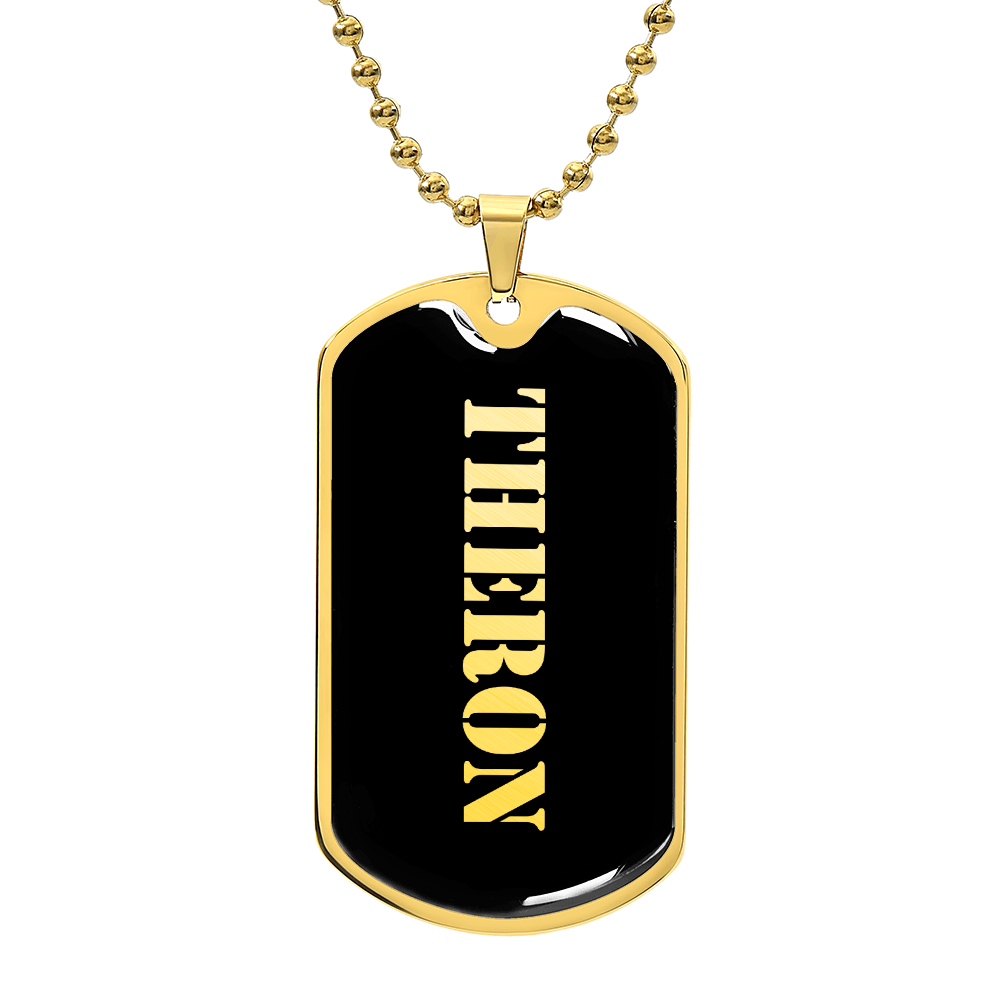 Theron v2 - 18k Gold Finished Luxury Dog Tag Necklace