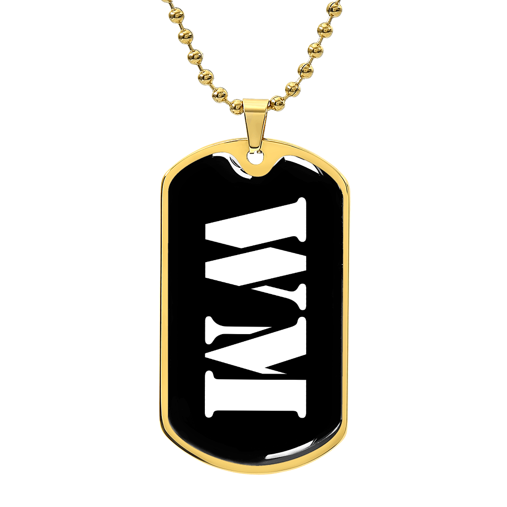 Wm v3 - 18k Gold Finished Luxury Dog Tag Necklace