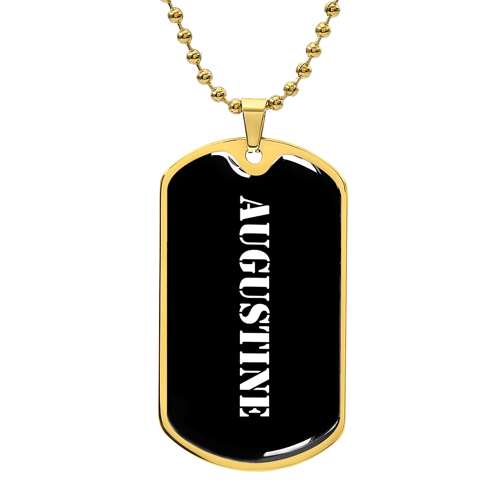 Augustine v3 - 18k Gold Finished Luxury Dog Tag Necklace