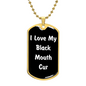 Love My Black Mouth Cur v6 - 18k Gold Finished Luxury Dog Tag Necklace
