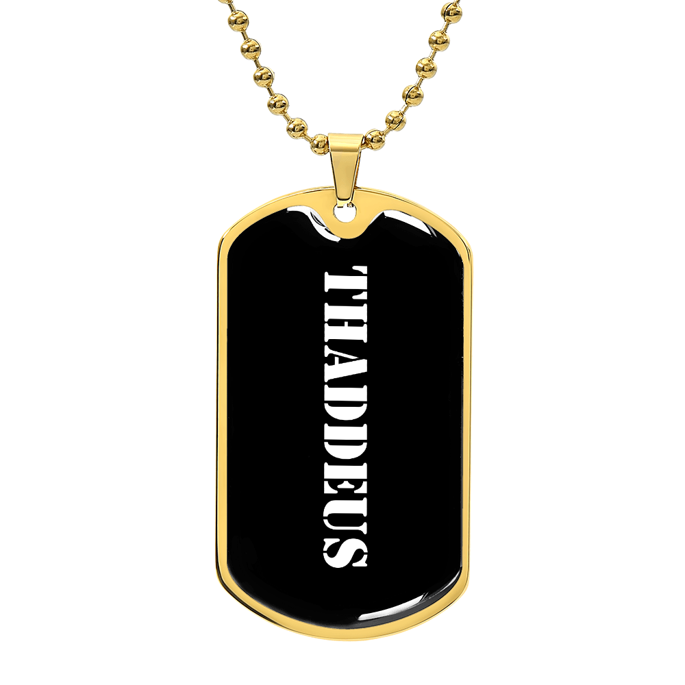 Thaddeus v3 - 18k Gold Finished Luxury Dog Tag Necklace