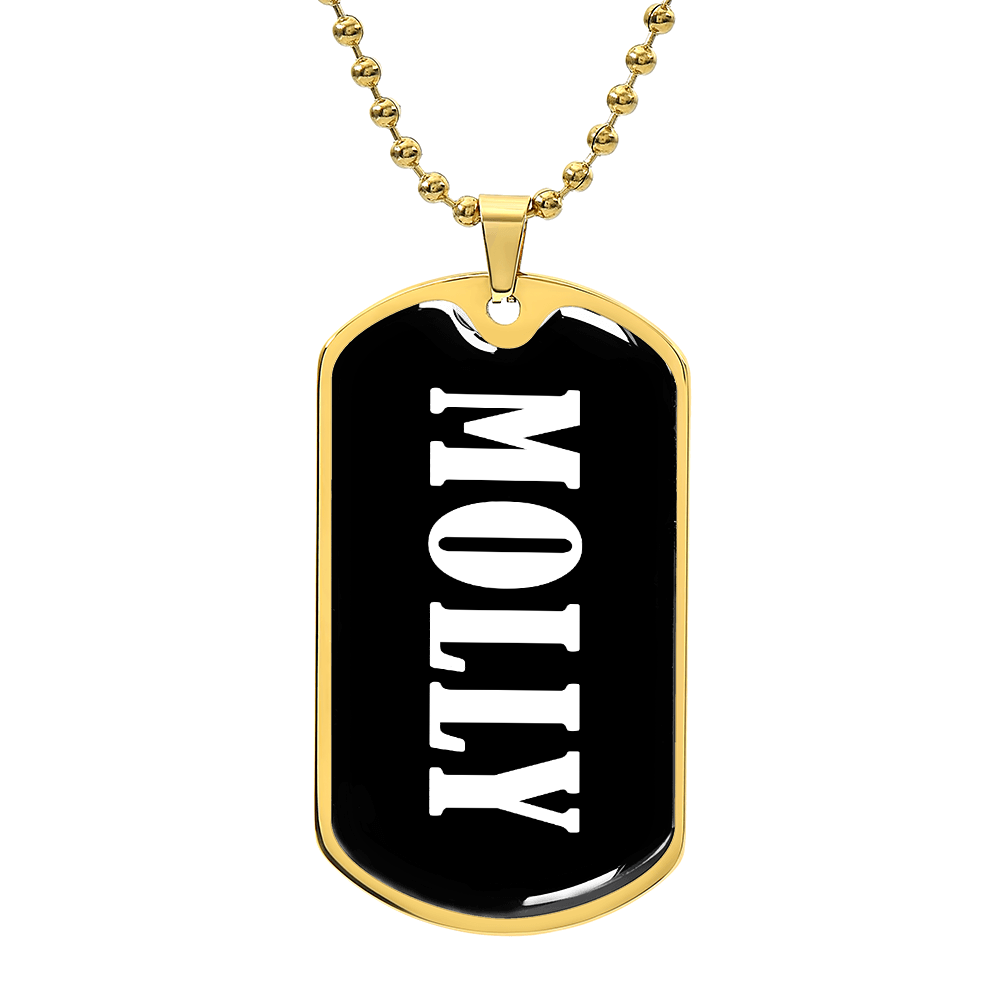 Molly v01w - 18k Gold Finished Luxury Dog Tag Necklace