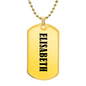 Elisabeth v01 - 18k Gold Finished Luxury Dog Tag Necklace