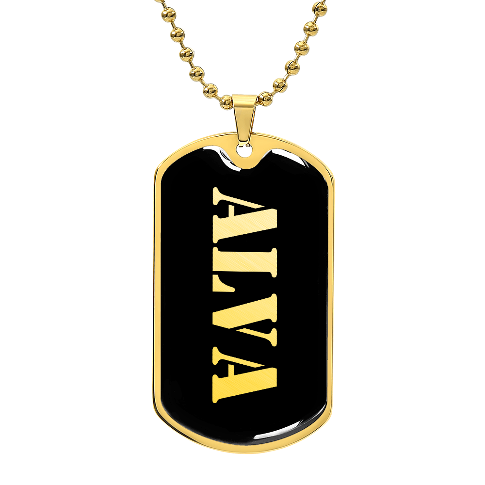 Alva v2 - 18k Gold Finished Luxury Dog Tag Necklace