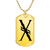 Initial X v001-31 - 18k Gold Finished Luxury Dog Tag Necklace