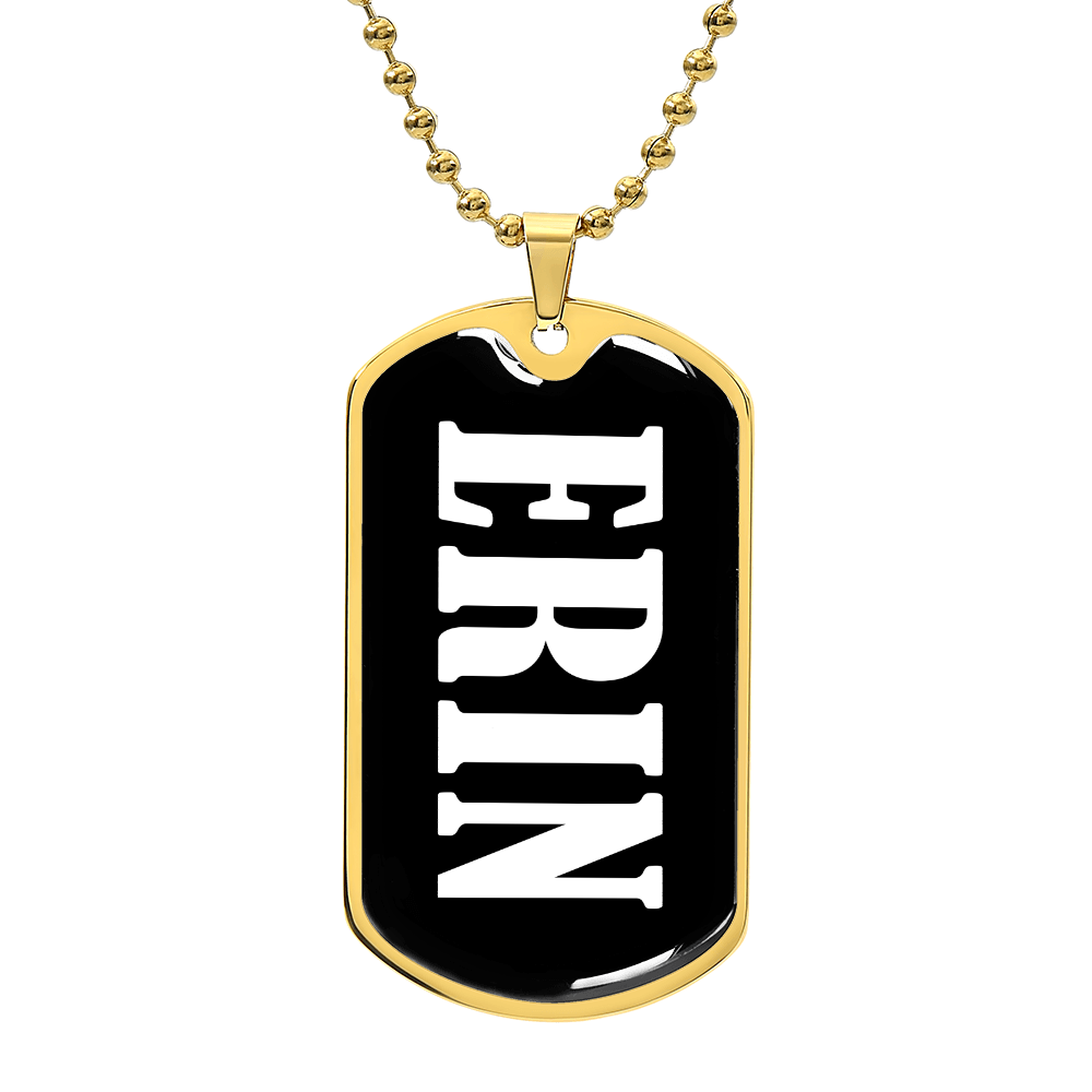 Erin v01w - 18k Gold Finished Luxury Dog Tag Necklace