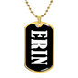 Erin v01w - 18k Gold Finished Luxury Dog Tag Necklace