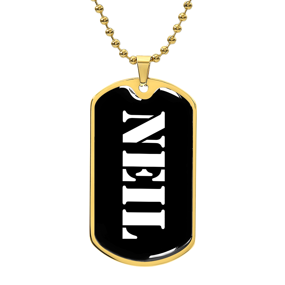 Neil v3 - 18k Gold Finished Luxury Dog Tag Necklace