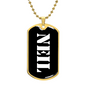 Neil v3 - 18k Gold Finished Luxury Dog Tag Necklace