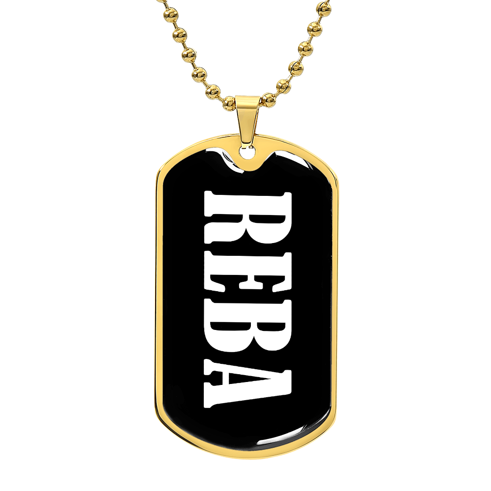 Reba v03 - 18k Gold Finished Luxury Dog Tag Necklace