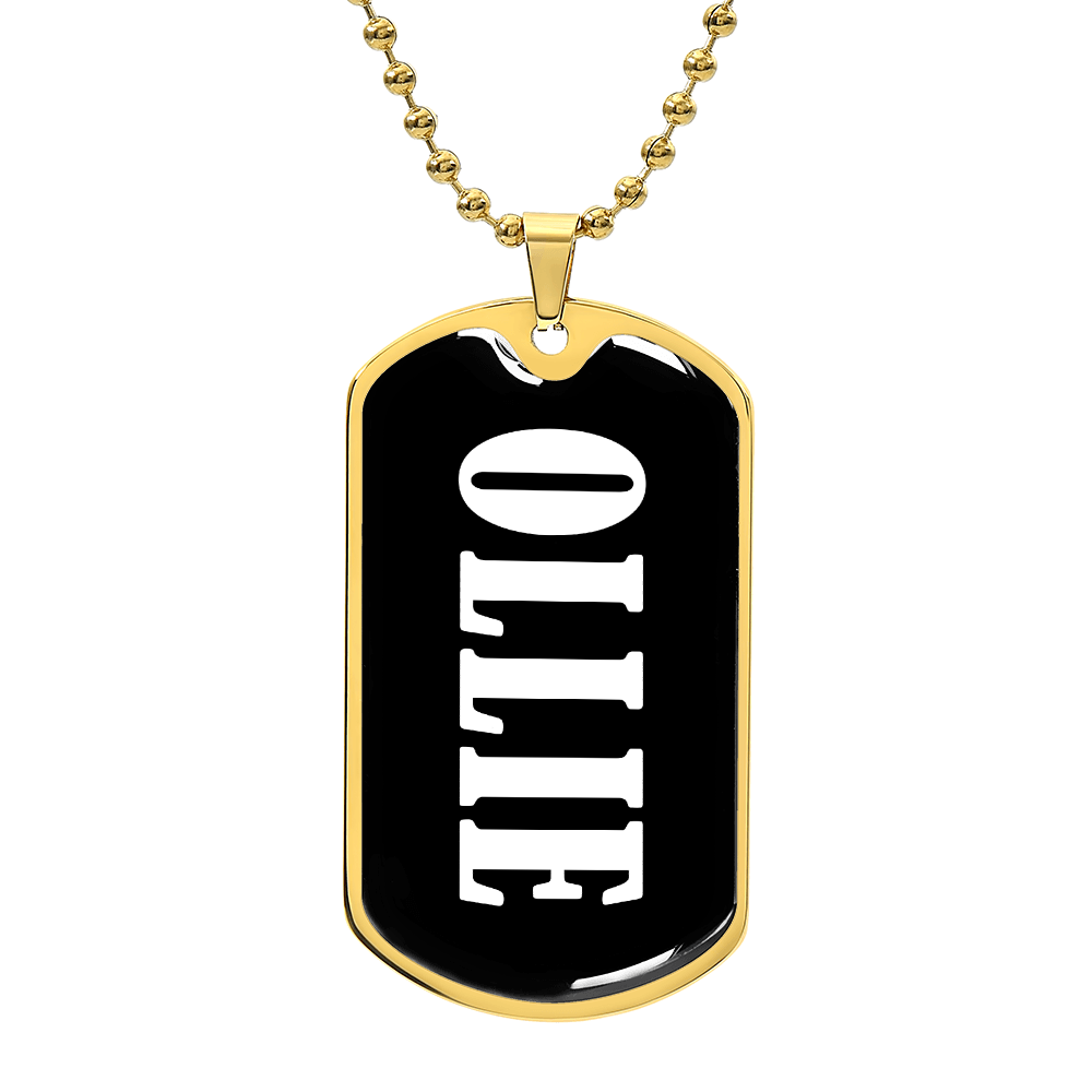Ollie v03 - 18k Gold Finished Luxury Dog Tag Necklace