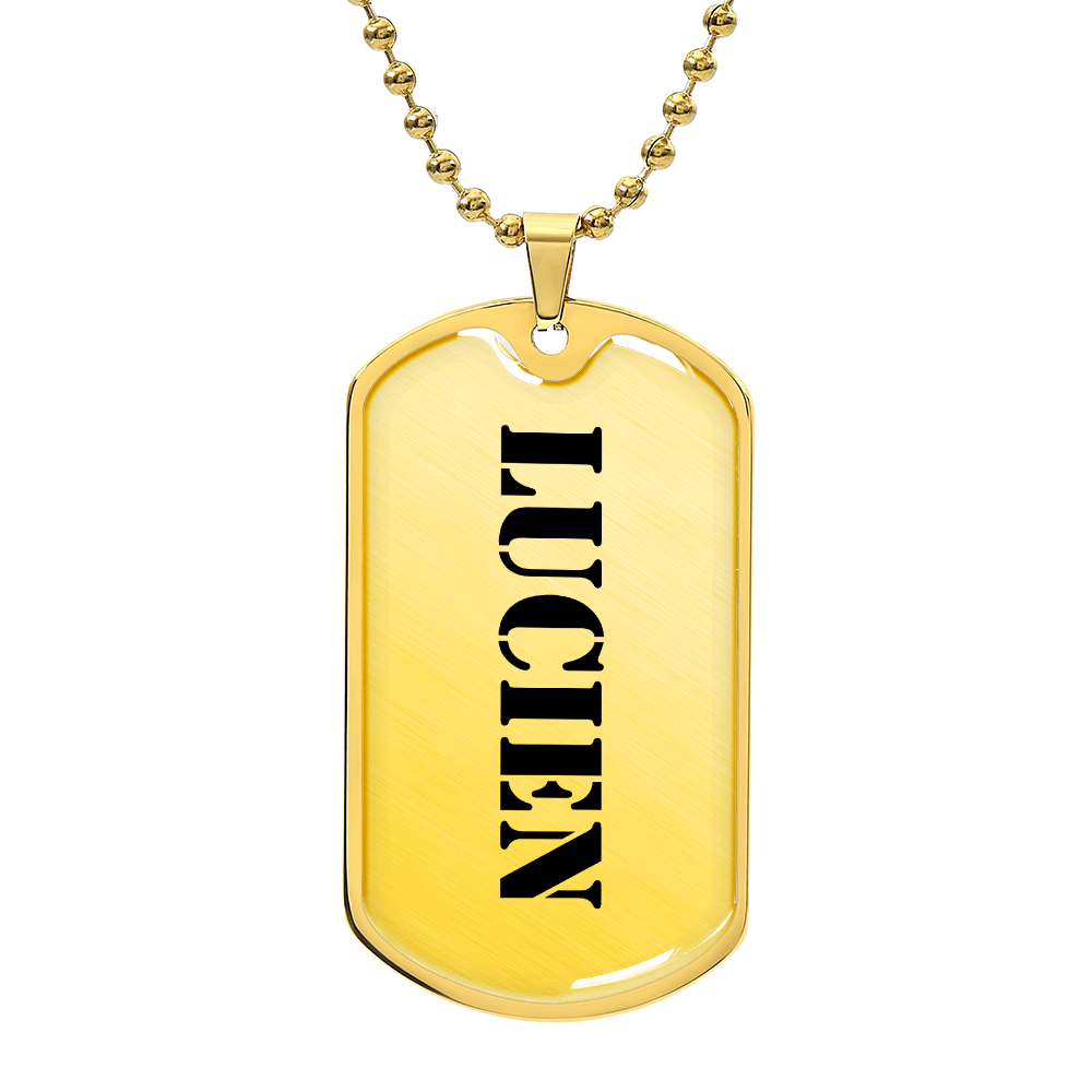 Lucien - 18k Gold Finished Luxury Dog Tag Necklace