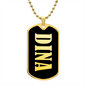Dina v02 - 18k Gold Finished Luxury Dog Tag Necklace