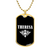 Theresa v03a - 18k Gold Finished Luxury Dog Tag Necklace