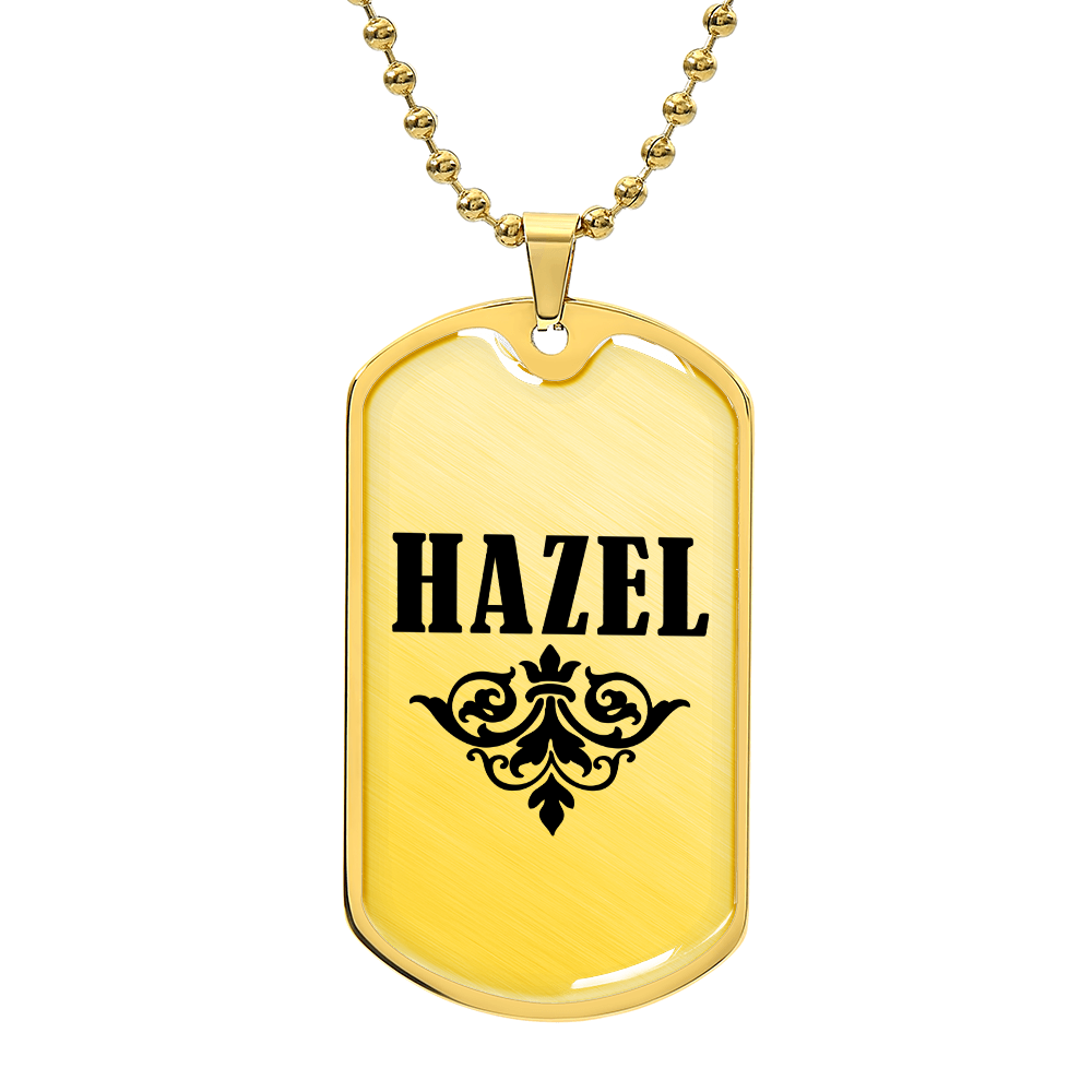 Hazel v01a - 18k Gold Finished Luxury Dog Tag Necklace