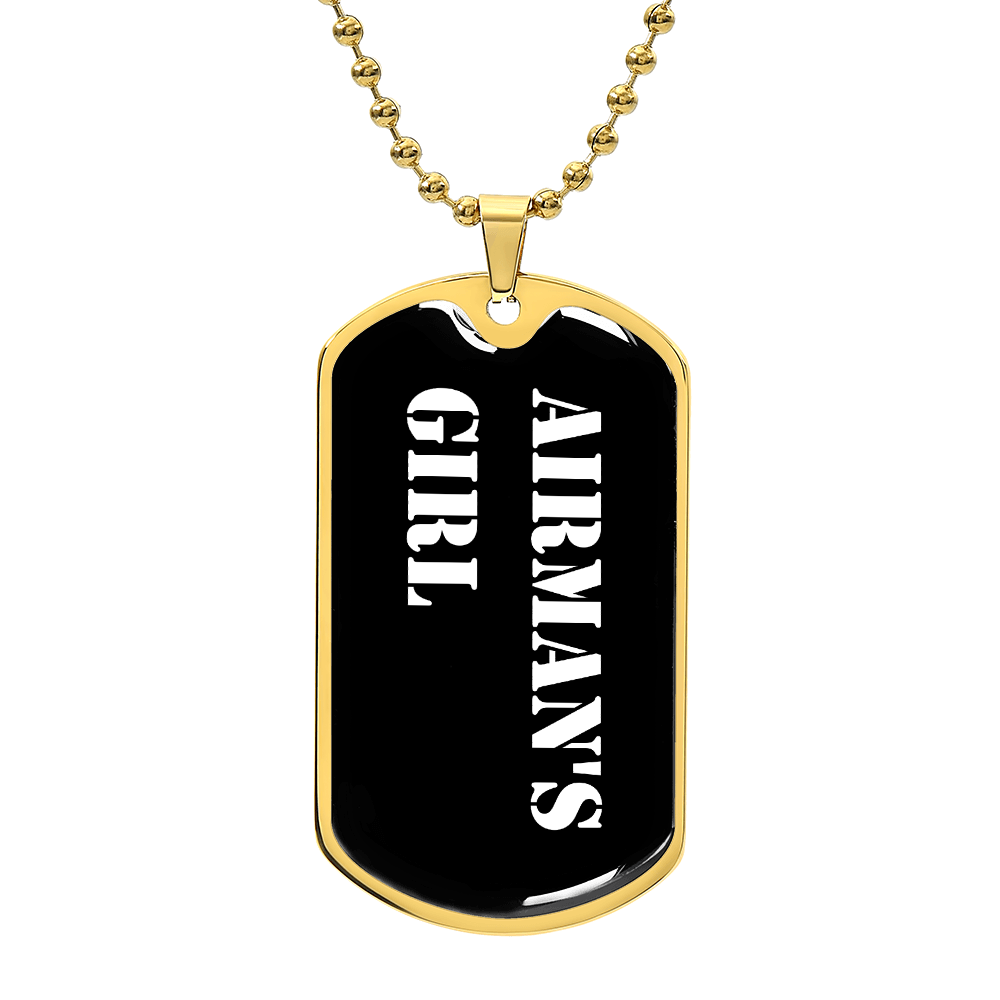 Airman's Girl v3 - 18k Gold Finished Luxury Dog Tag Necklace