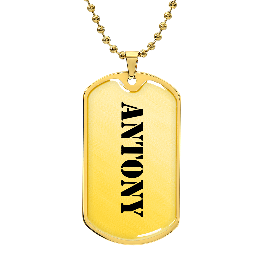 Antony - 18k Gold Finished Luxury Dog Tag Necklace