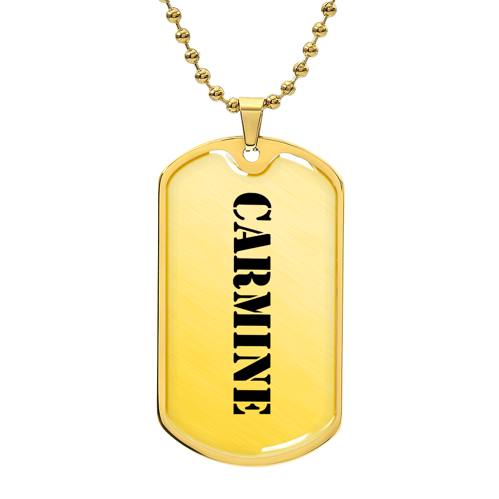 Carmine - 18k Gold Finished Luxury Dog Tag Necklace