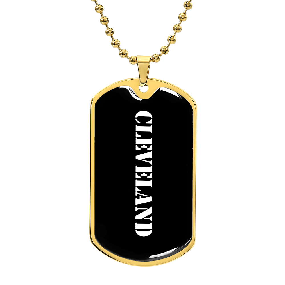 Cleveland v3 - 18k Gold Finished Luxury Dog Tag Necklace