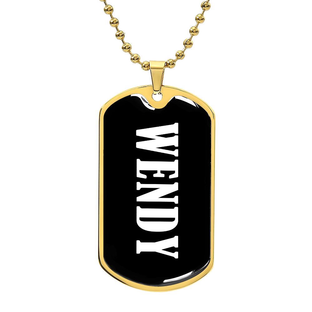 Wendy v01w - 18k Gold Finished Luxury Dog Tag Necklace