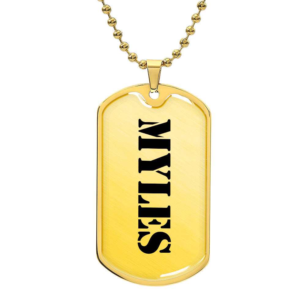 Myles - 18k Gold Finished Luxury Dog Tag Necklace