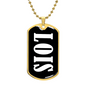 Lois v01w - 18k Gold Finished Luxury Dog Tag Necklace