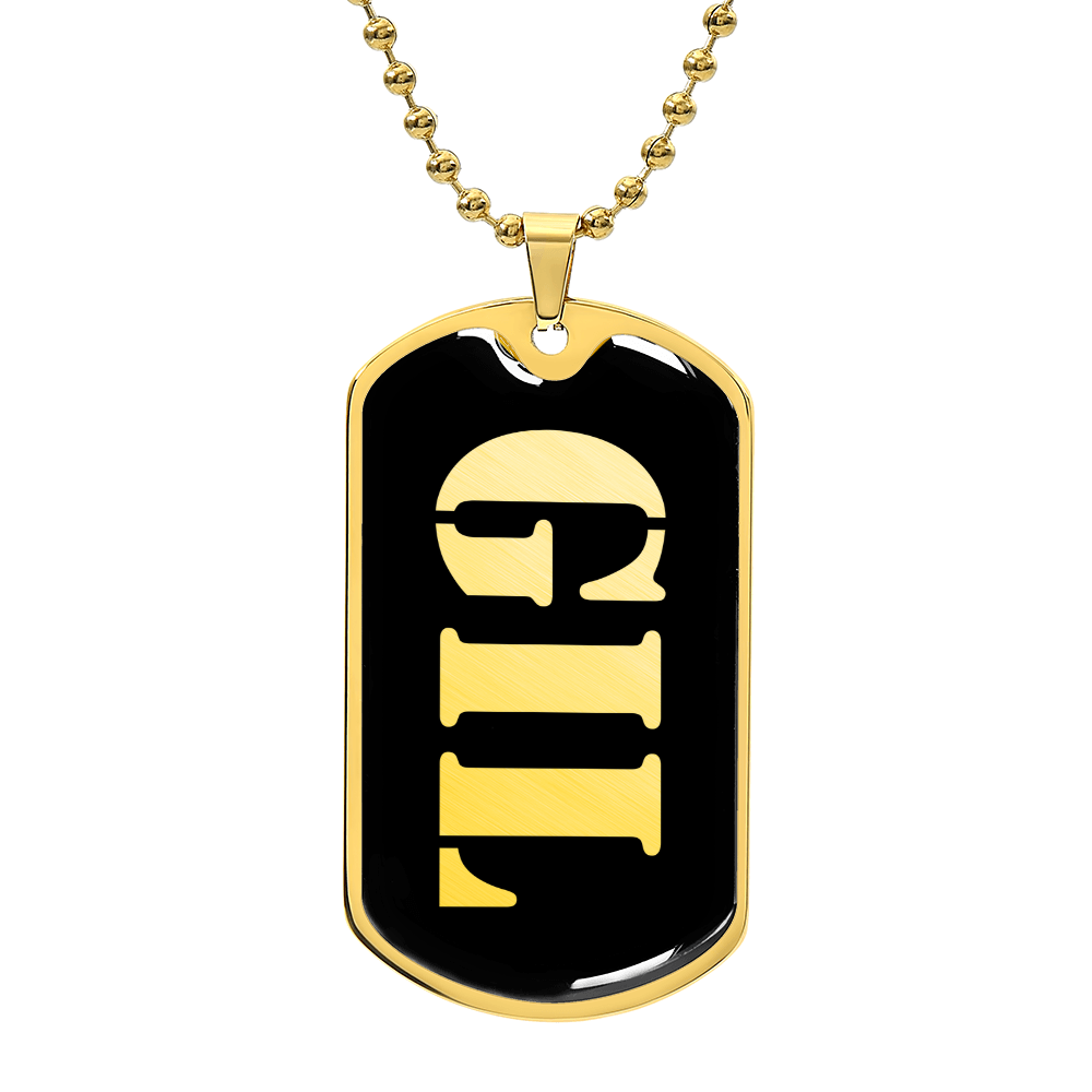 Gil v2 - 18k Gold Finished Luxury Dog Tag Necklace