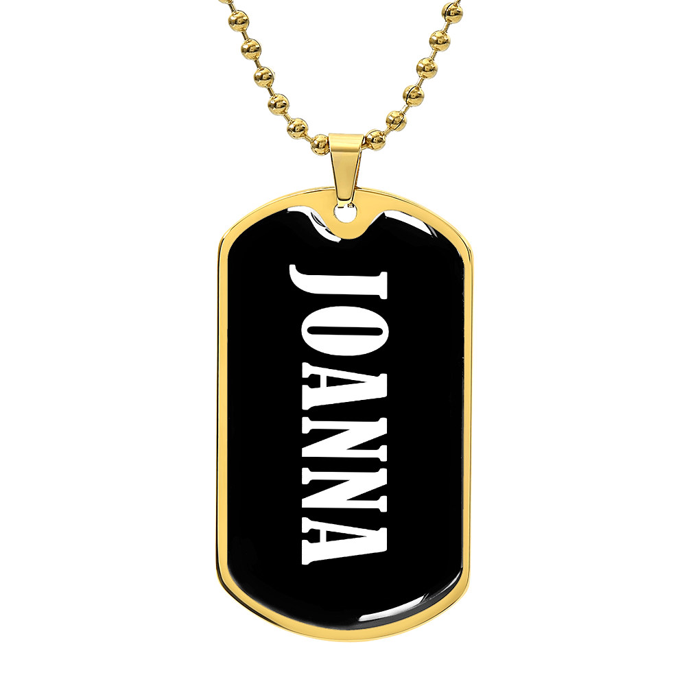 Joanna v01w - 18k Gold Finished Luxury Dog Tag Necklace