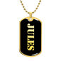 Jules v2 - 18k Gold Finished Luxury Dog Tag Necklace