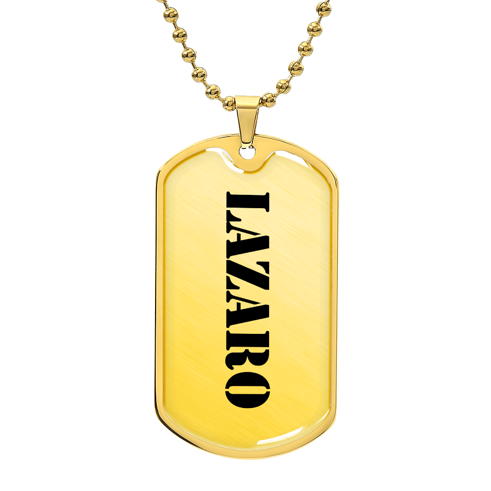 Lazaro - 18k Gold Finished Luxury Dog Tag Necklace