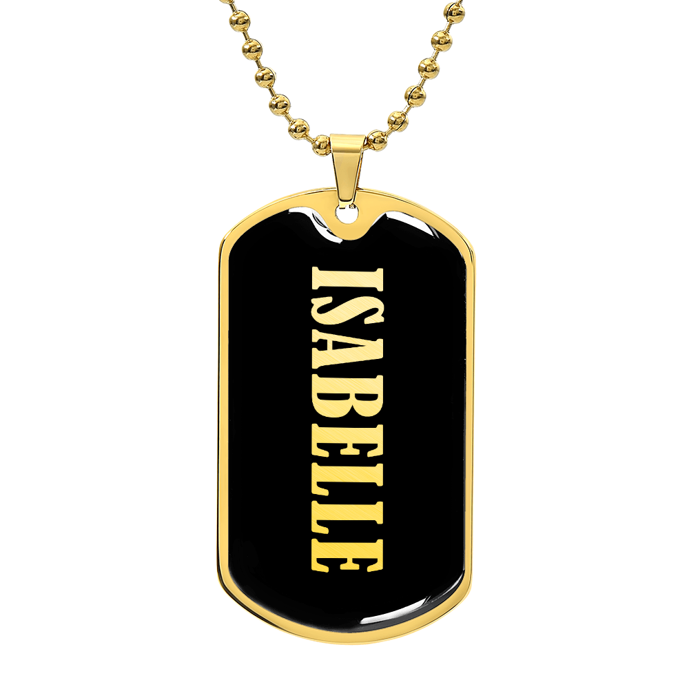Isabelle v02 - 18k Gold Finished Luxury Dog Tag Necklace