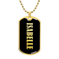 Isabelle v02 - 18k Gold Finished Luxury Dog Tag Necklace
