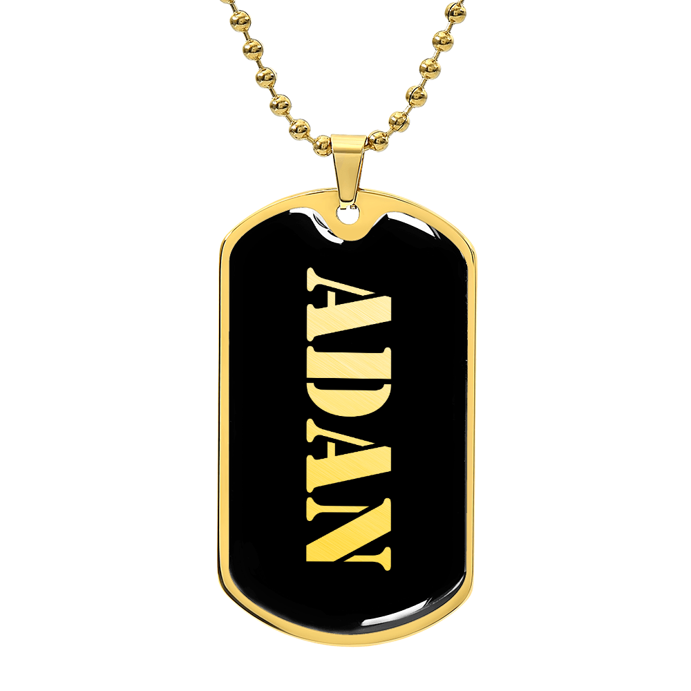 Adan v2 - 18k Gold Finished Luxury Dog Tag Necklace