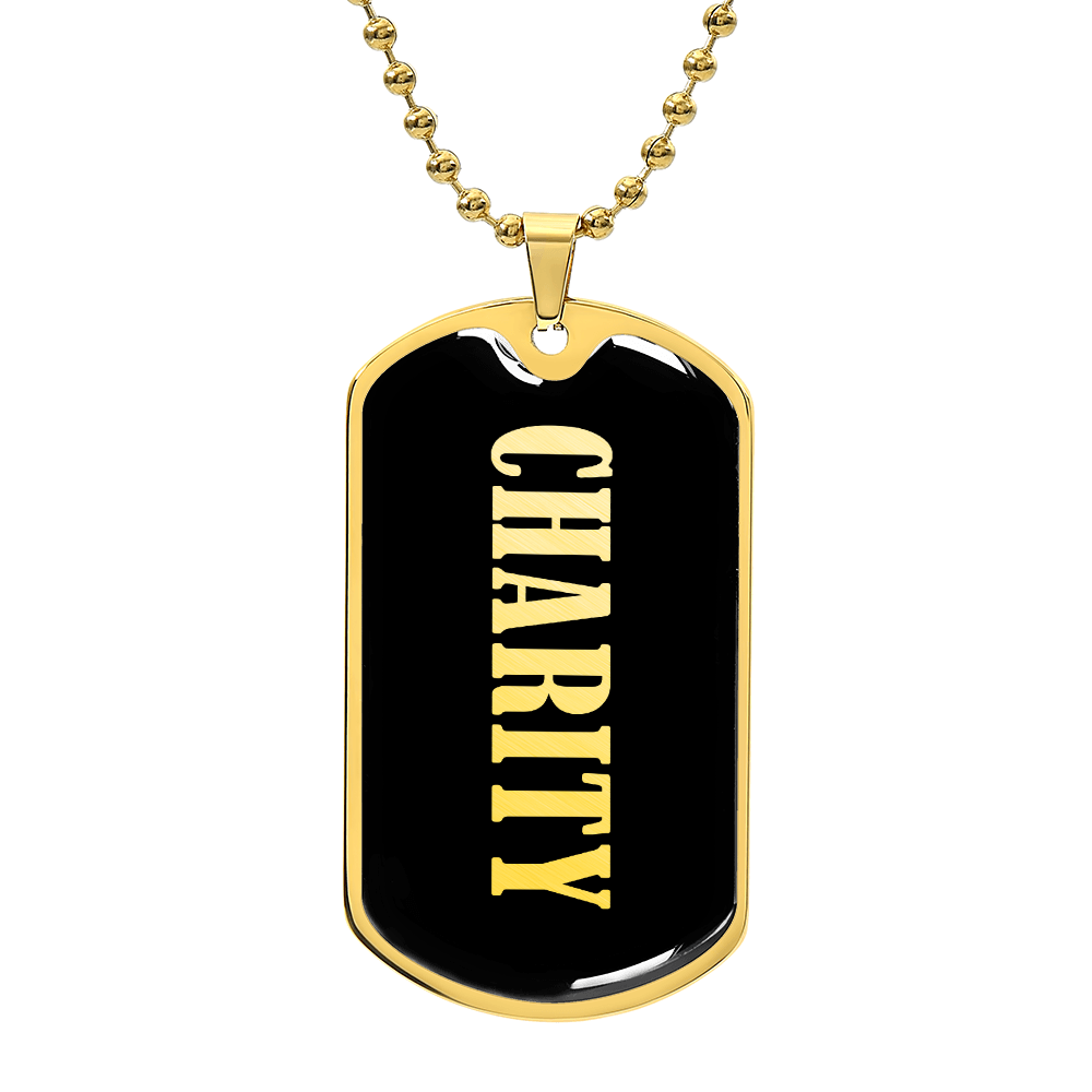 Charity v02 - 18k Gold Finished Luxury Dog Tag Necklace
