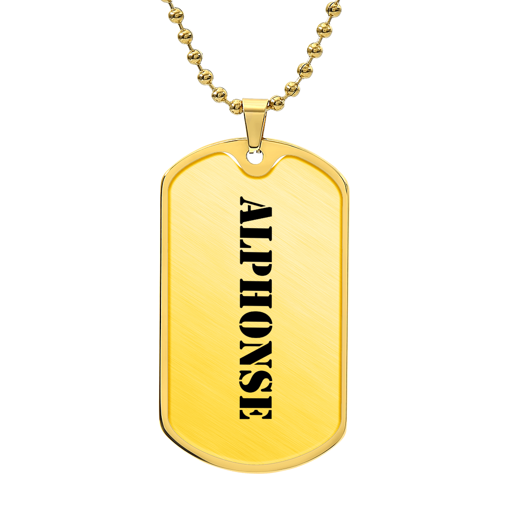 Alphonse - 18k Gold Finished Luxury Dog Tag Necklace