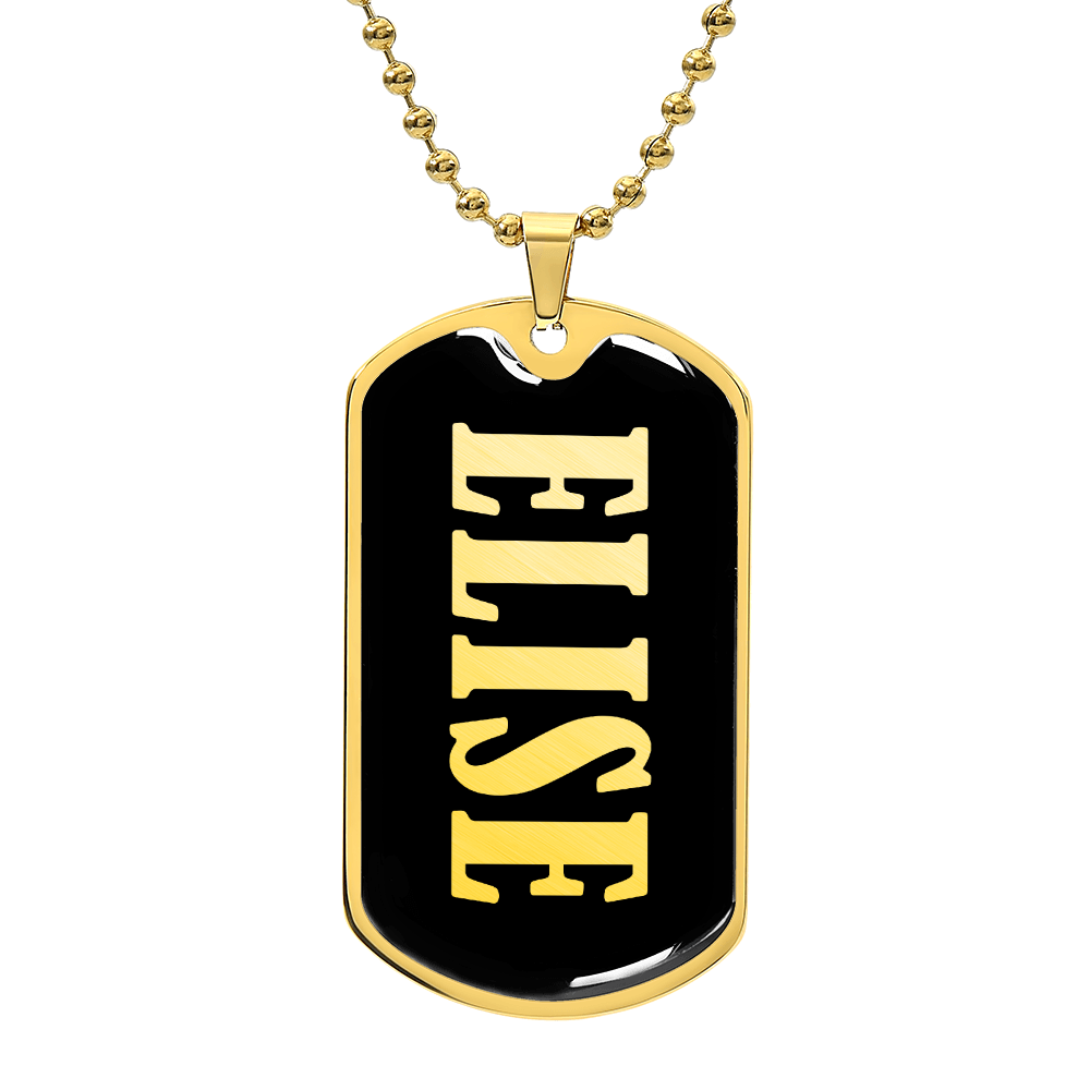 Elise v02 - 18k Gold Finished Luxury Dog Tag Necklace