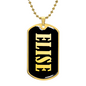 Elise v02 - 18k Gold Finished Luxury Dog Tag Necklace