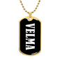 Velma v01w - 18k Gold Finished Luxury Dog Tag Necklace