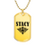 Stacy v01a - 18k Gold Finished Luxury Dog Tag Necklace