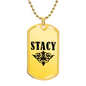 Stacy v01a - 18k Gold Finished Luxury Dog Tag Necklace
