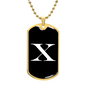 Initial X v3a - 18k Gold Finished Luxury Dog Tag Necklace