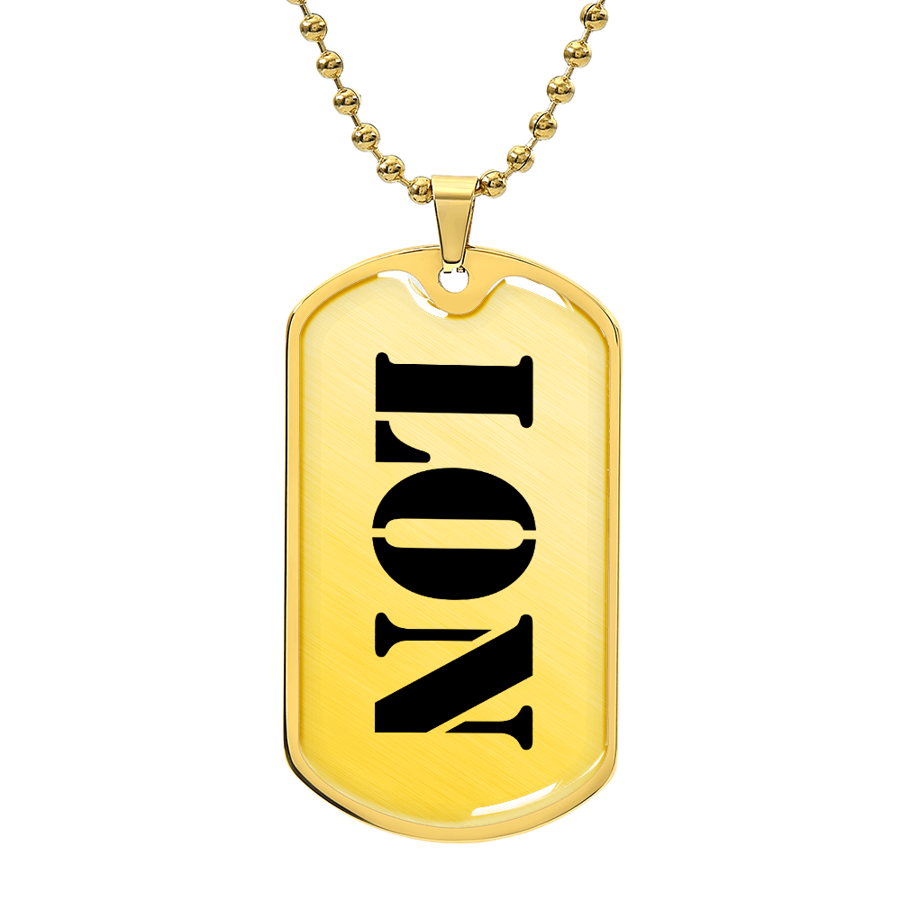 Lon - 18k Gold Finished Luxury Dog Tag Necklace