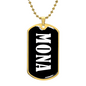 Mona v01w - 18k Gold Finished Luxury Dog Tag Necklace