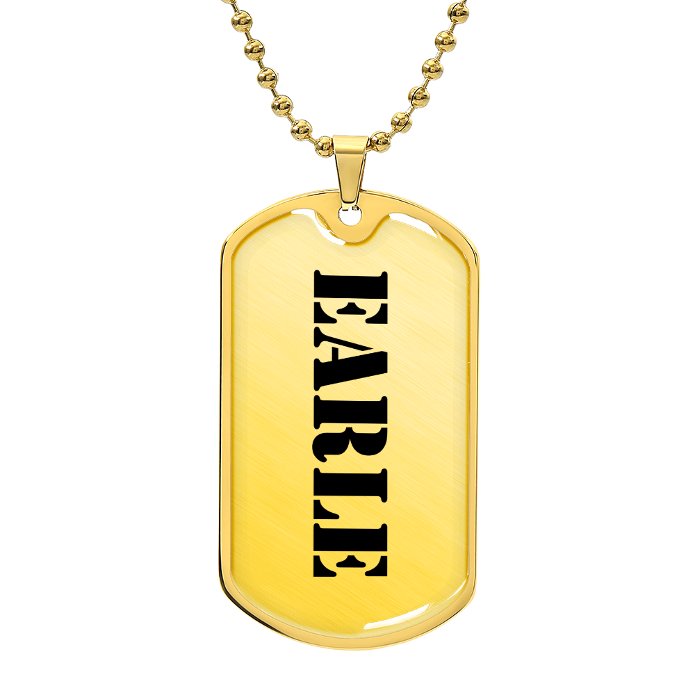 Earle - 18k Gold Finished Luxury Dog Tag Necklace
