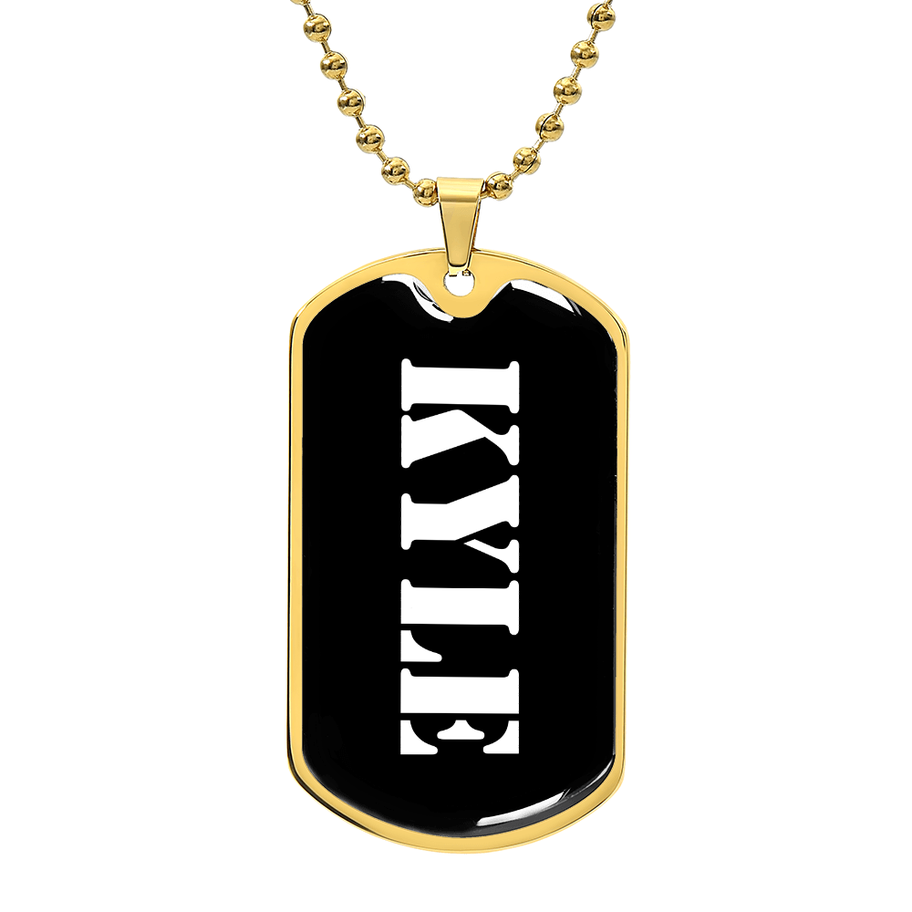 Kyle v3 - 18k Gold Finished Luxury Dog Tag Necklace