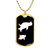 Mama Penguin With 1 Chick v3 - 18k Gold Finished Luxury Dog Tag Necklace