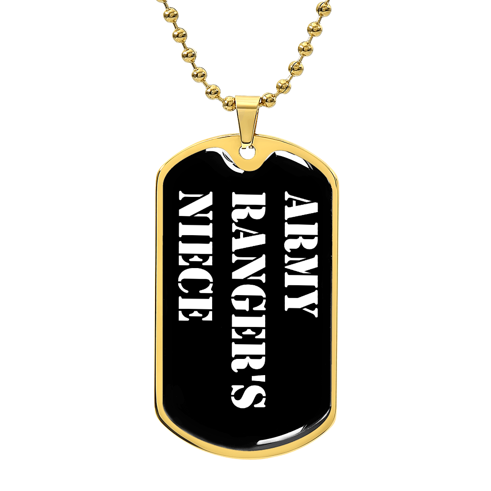 Army Ranger's Niece v3 - 18k Gold Finished Luxury Dog Tag Necklace