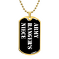Army Ranger's Niece v3 - 18k Gold Finished Luxury Dog Tag Necklace