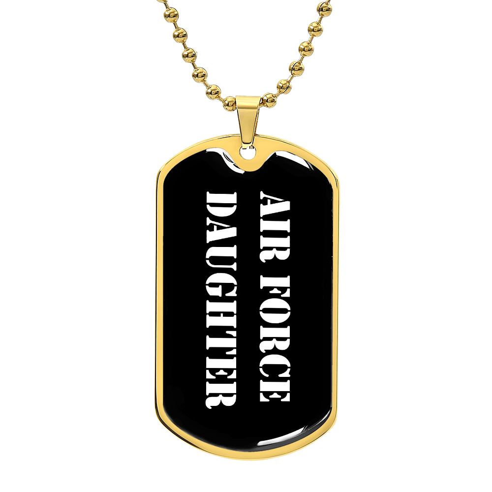 Air Force Daughter v3 - 18k Gold Finished Luxury Dog Tag Necklace